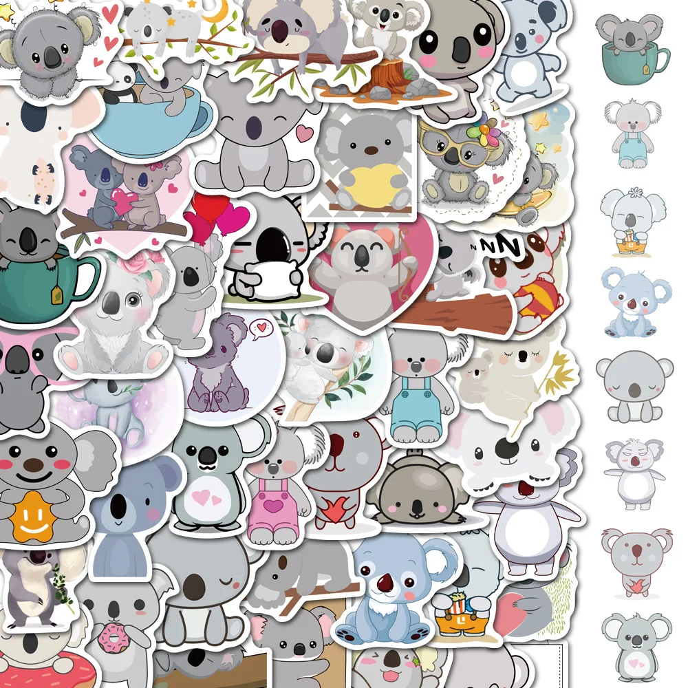 

10/30/50PCS Non-repetitive Koala Series Hand Account Stickers Diy Notebook Hand Account Decoration Waterproof Stickers