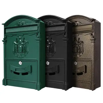 

Large Retro Style Outdoor Lockable Secure Mail Letter Post Box Mailbox Postbox Retro Vintage Metal Mail Box Garden Ornament