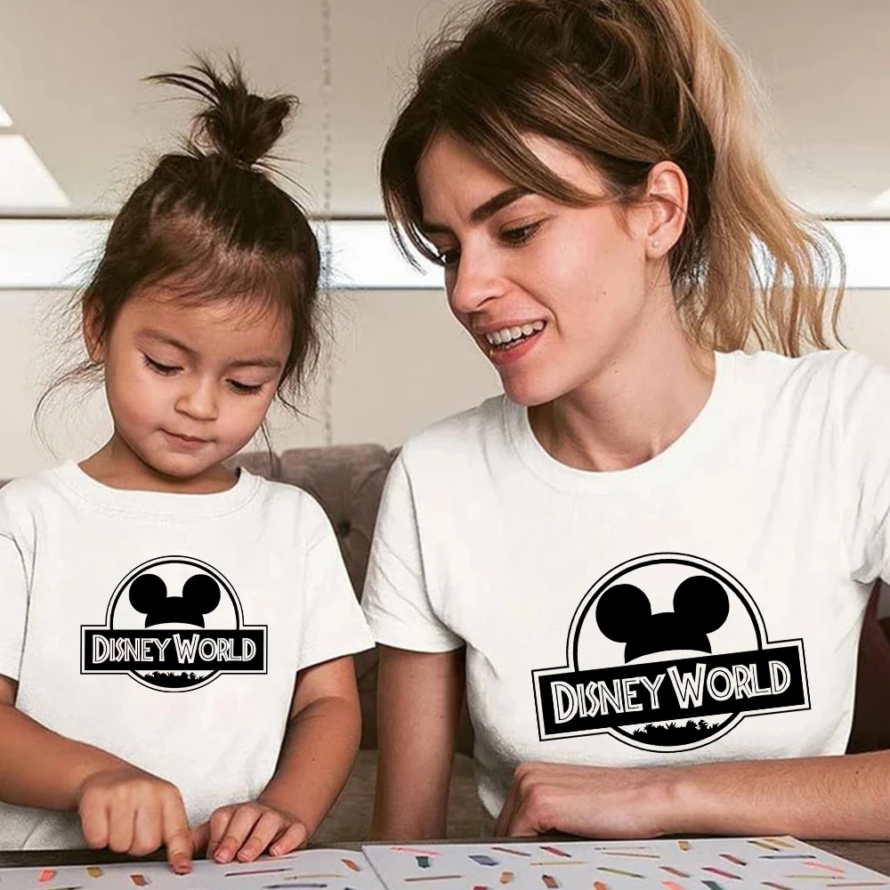 ディズニー世界ミッキーマウスの耳の子供tシャツカジュアル原宿大人ユニセックストップスtシャツキッズtシャツ半袖家族の服 家族お揃いコーデ Aliexpress