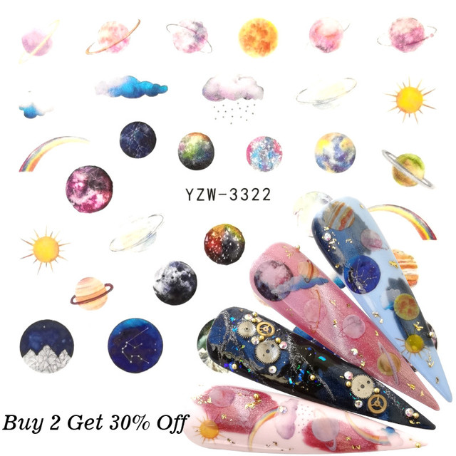 New Jewelry Nail Sticker Black Vintage Boho Style Decals Manicure Water Transfer Slider Foil Slider Decorations