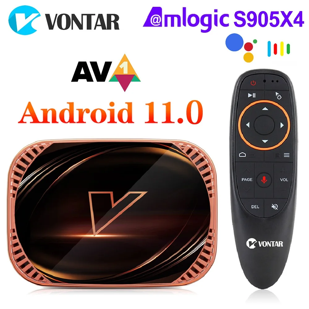 ТВ-приставка VONTAR X4 Android 11 Amlogic S905X4 4 Гб 128 ГБ 32 64 1000 м двойной Wi-Fi 4K 60fps AV1 Google Player Youtube