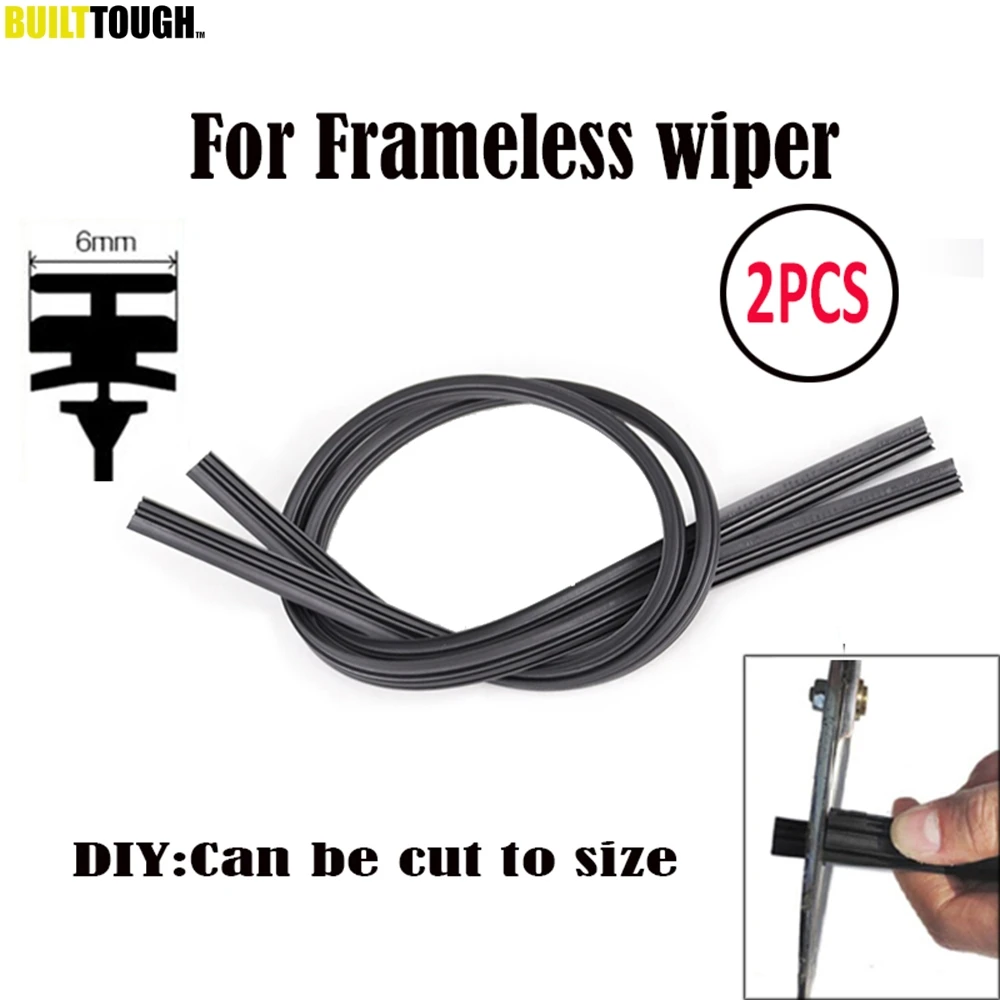 2x 24″ 6mm Silicone Frameless Wiper Blade *Refill For Car Windshield BSCA 2x 24″ 6mm Silicone Frameless Wiper Blade *Refill For Car Windshield BSCA