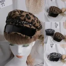 Новые детские осенне-зимние винтажные береты в английском стиле с леопардовым принтом мягкие теплые кашемировые шерстяные шапки унисекс для мальчиков и девочек от 3 до 8 лет