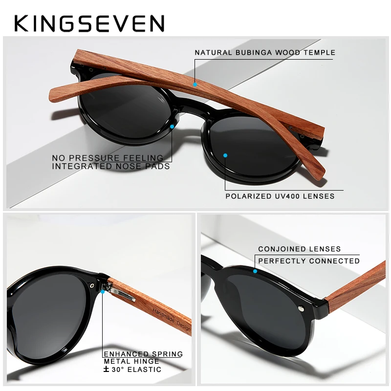 Оригинальные мужские поляризованные очки KINGSEVEN Bubinga с логотипом на заказ