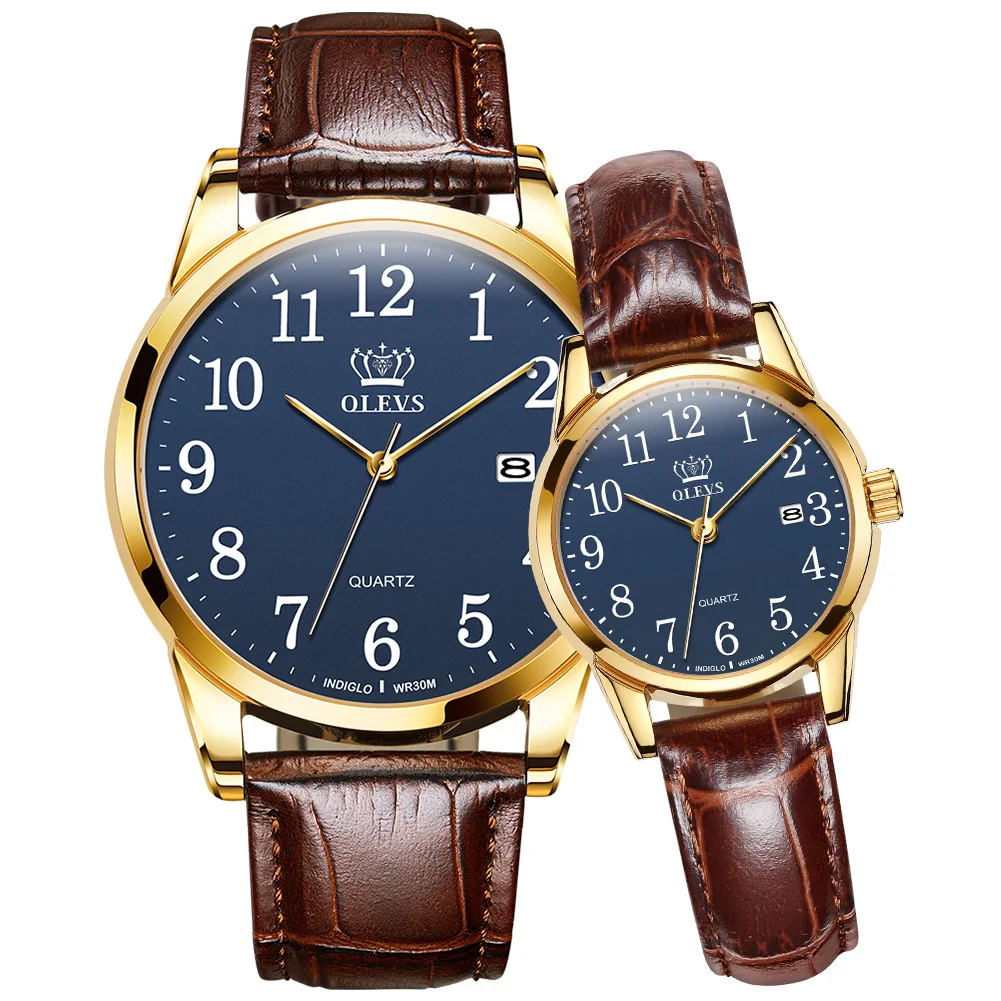 Couples Watch Easy-Reader Waterproof OLEVS Women Lovers Simple And Fashion Quartz