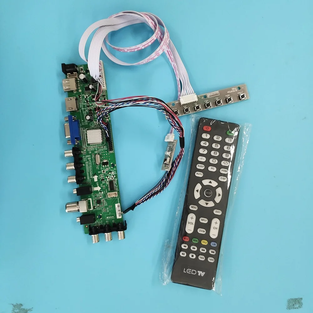 

Controller board Kit For N156B6-L01/L0A N156B6 40pin DVB-T 1366X768 VGA LED HDMI digital TV LVDS USB WLED remote