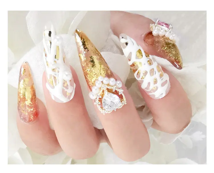 10 teile/los 3D Luxus Herz Liebe Zirkon Kristalle Strass Perle Nail art Schmuck Dekorationen Nägel Zubehör Charms Liefert – Detail 3