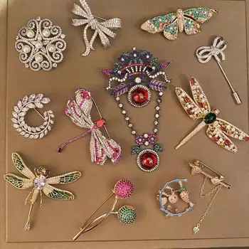 

Women red dragonfly brooch female temperament tide luxury temperament ins personality suit pin accessories sweater pin