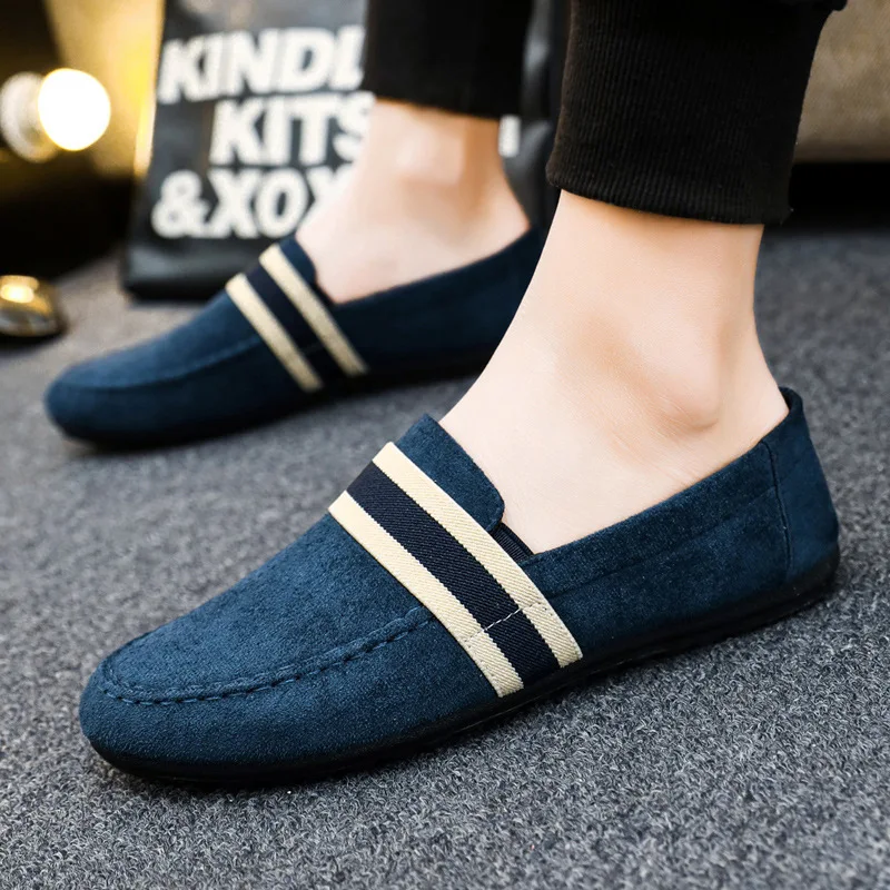 Men Shoes Black Blue Loafers Slip on Male Footwear Adulto Driving Moccasin Soft Comfortable Casual Shoes Men Sneakers Flats 2