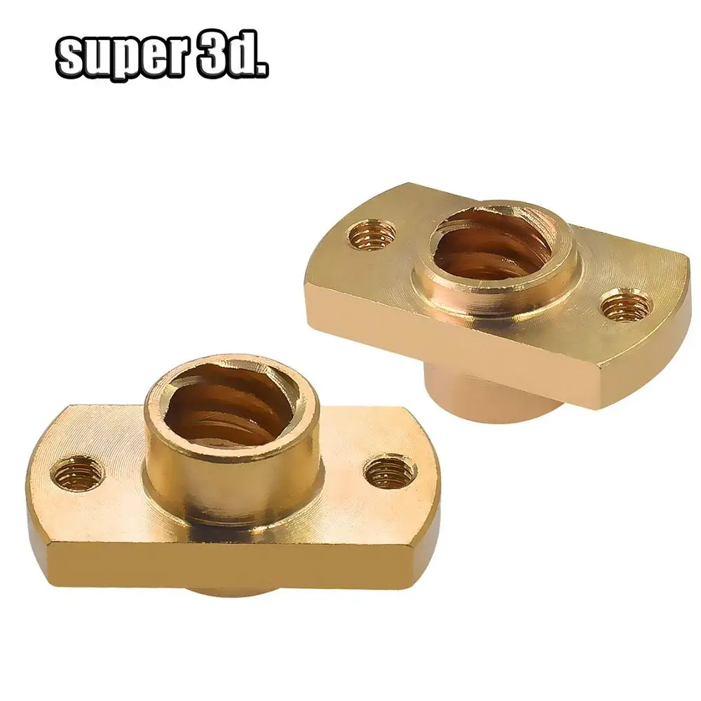 2 개/몫 T8 리드 스크류 너트 피치 2mm 리드 8mm 황동 T8x8mm 플랜지 리드 스크류 너트 CNC 부품 3D 프린터 액세서리