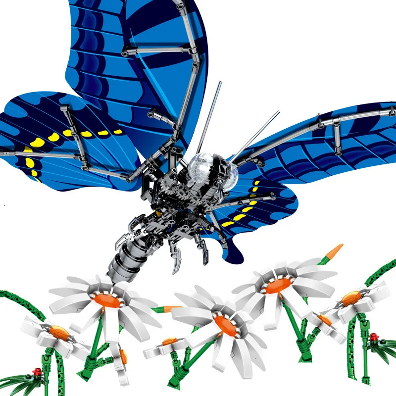 Building Block Technic Creator Insect Butterfly DIY Building Block MOC