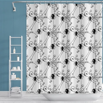 

Cassisy Fashion Spider Shower Curtains Spider Web Curtain For Bathroom Bath Curtains Waterproof Polyester Midew Proof With Hooks