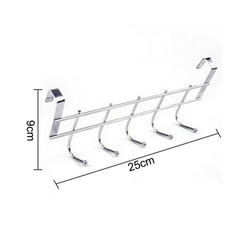 6 Hooks Kitchen Storage Rack Cupboard Hanging Coffee Cup Organizer Closet Clothes Shelf Hanger Wardrobe Glass Mug Holder