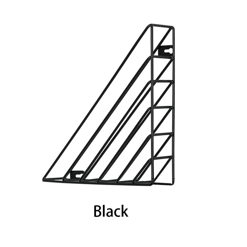 B black Новинка, горячая Распродажа, портативная модная корзина для хранения, портативная настенная вешалка для хранения, железный Настольный держатель для журналов, газет - Цвет: B black