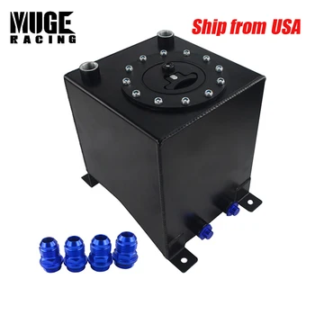 

High Quality Black Silver Universal 10L Aluminum Fuel Surge Tank Mirror Polish Fuel Cell Without Sensor OCC021