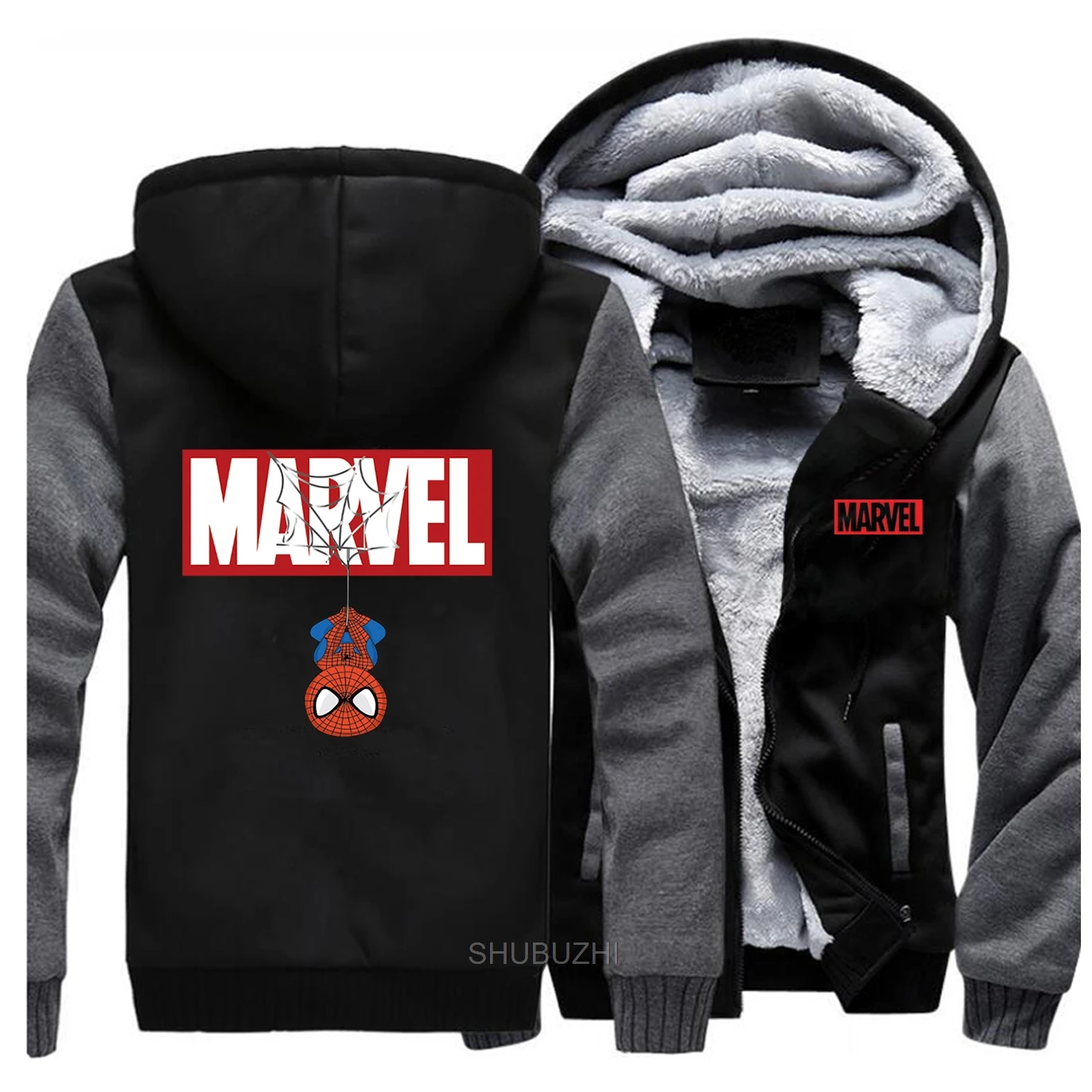 MARVEL кофты с капюшоном на тему комиксов Мужская Новая брендовая куртка Уличная Хип-Хоп Верхняя одежда мотоциклетные теплые пальто на молнии мужской модный плотный костюм - Цвет: same as picture