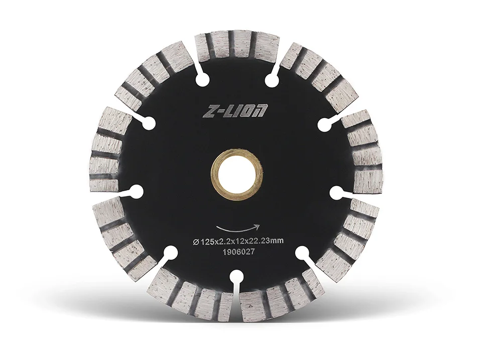 Z-lion 1 шт. 125 мм Алмазная пила Лезвие гранитный бетонный песчаник диск для сухой резки 5 "сегментов толщиной 2,2 мм шлифовальное колесо