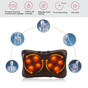 

Neck Massager Car Home Shiatsu Massage Neck Relaxation Back Waist Body Electric Massage Deep-Kneading Pillow Cushion
