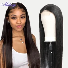 

HD Transparent 13x4 Lace Front Human Hair Wig Malaysian Straight 4x4 Lace Closure Wigs 180%/150% Density For Black Women Molerge