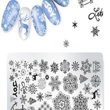 Новые взрывы ногтей шаблон печати Рождество печатная пластина Квадратный шаблон