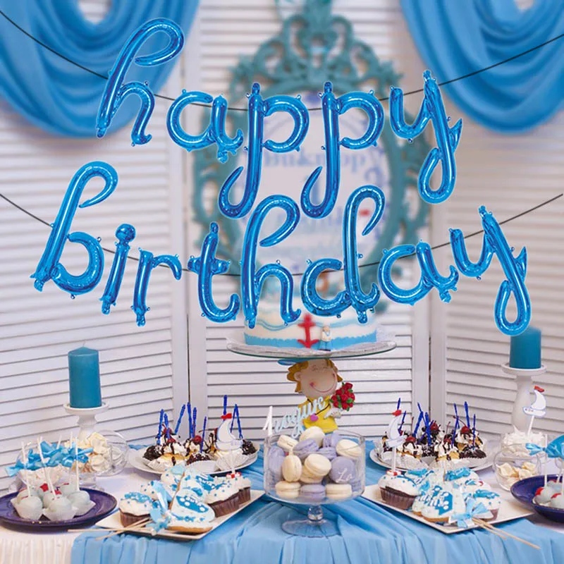 18 дюймов розовое золото серебро Фольга Письмо С Днем Рождения Шар С Днем Рождения вечерние украшения Baby Shower воздушные шарики с алфавитом