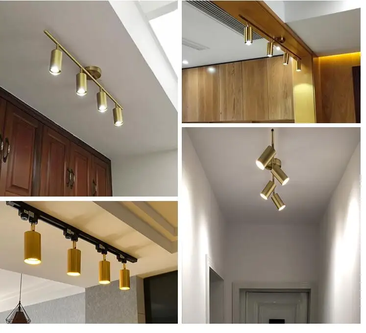 Lâmpada do Teto Faixa de Luz para Loja de Alumínio Ponto para Loja de Roupas Moderno Cobre Girar Iluminação Led 6 QQ??20190806151423