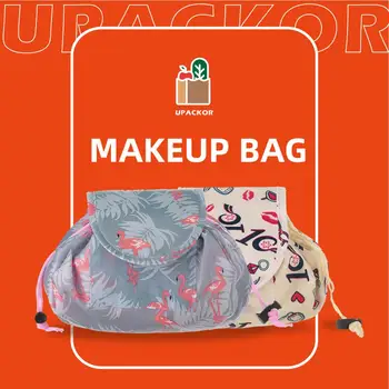 

Upackor Portable Cosmetic Bag Women String Travel Waterproof Storage Makeup Bag Female Flamingo Outdoor Kits Toiletries Organize