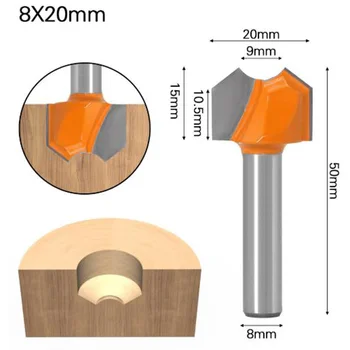 

Trimming Router Bit Modeling Cutting Milling Tools 8mm Shank Round Via