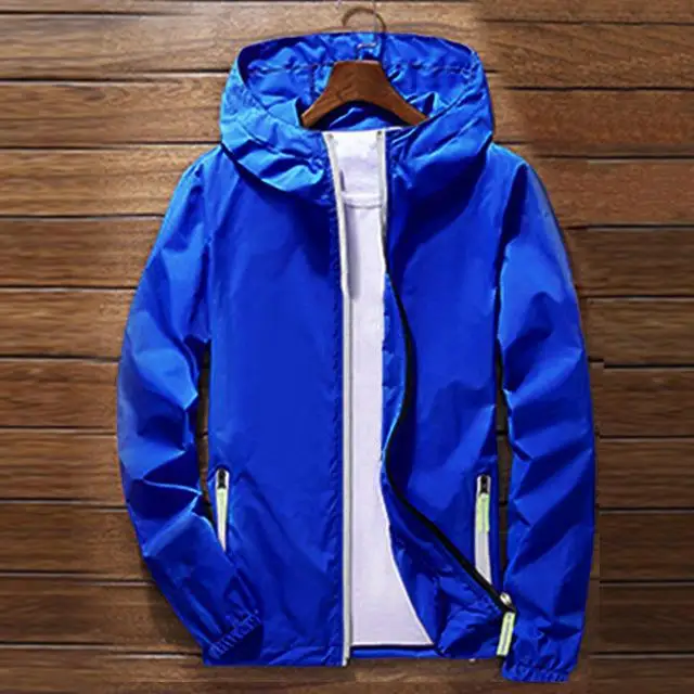 Blue Спортивные уличные куртки для велоспорта, мужские повседневные свободные куртки-ветровки, Мужская водонепроницаемая верхняя одежда ярких цветов Q6128 - Цвет: Blue