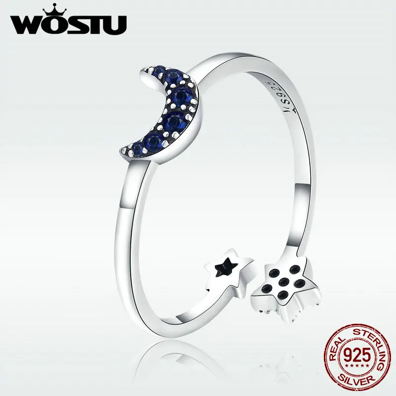 Женские двухстильные кольца WOSTU из стерлингового серебра 925 пробы с фианитами в