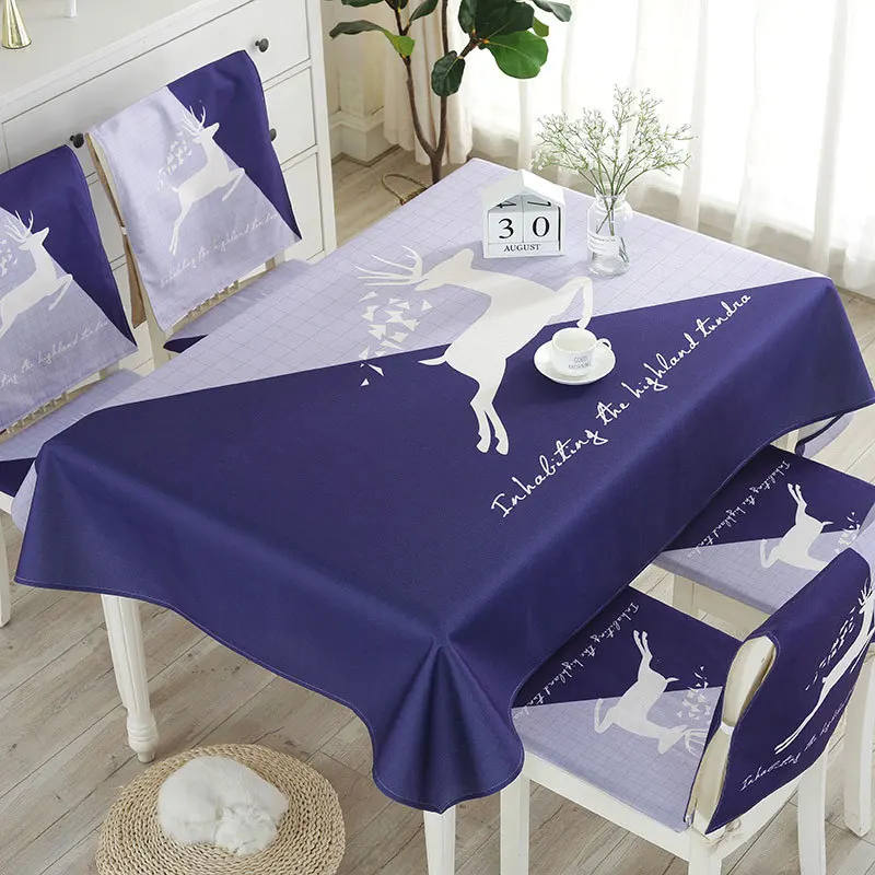 

Proud Rose Waterproof Linen Table Cloth Cartoon Table Cover Chair Set Pillowcase Cover Towel European Tablecloths Chair Cushion