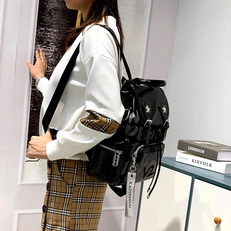 2021 New Fashion Trend Backpack Women High Quality PU Leather Travel Backpack Large Capacity School Bag For Teenage Girl Mochila