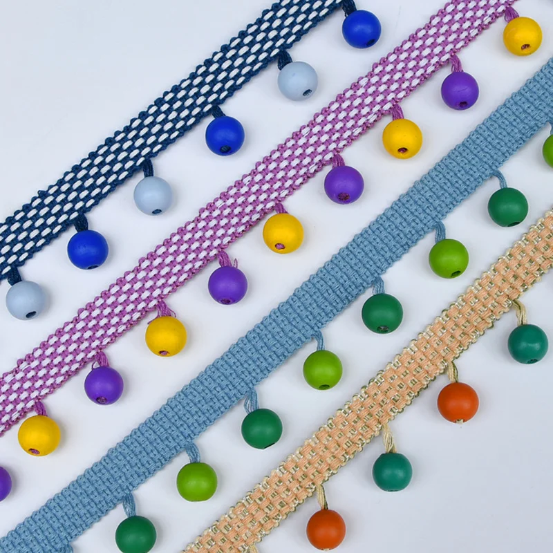 1 м занавеска кисточка бисерная тесьма отделка бахрома деревянные бусины для