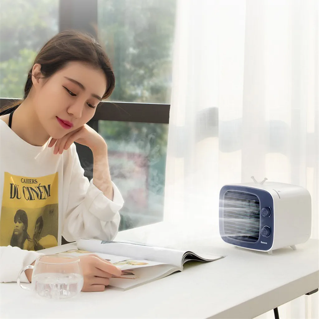 

Portable Mini Air Conditioner Water Cool Cooling Fan Air Cooler Humidifier USB Office Desktop Handheld Air Conditioning Fan