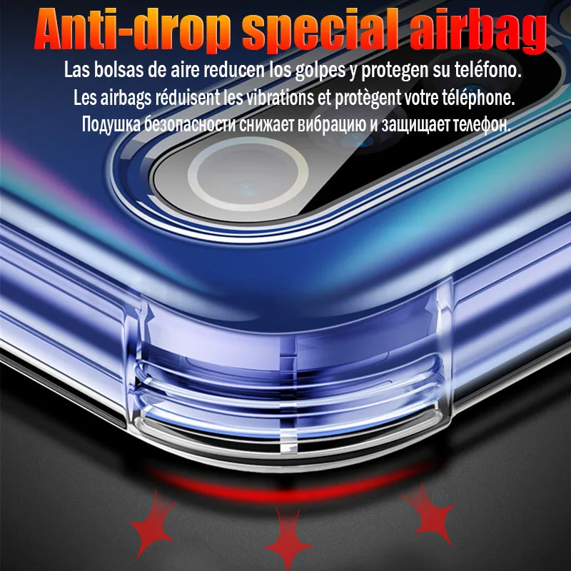 Soft TPU Silicone Shockproof Case For Xiaomi Redmi mi 9 9T Pro SE 8 mi A2 Lite A3 CC9 CC9E Mix 2S 3 A1 6X 5X Transparent Cover