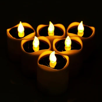 

Solar Powered LED Candle Flameless Light Candle Tea Lamp Candle Wedding Memorial Bar Home DIY Decor Energy Saving
