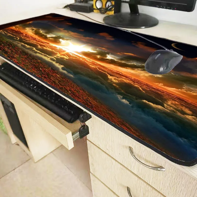  XGZ Beautiful Cloud Sunset Gaming Mouse Pad Locking Edge Large Mouse Mat PC Computer Laptop Keyboar