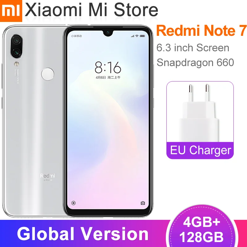 Глобальная версия смартфона Xiaomi Redmi Note 7 4 Гб 128 ГБ Snapdragon 660 6 3 дюйма полный экран 48