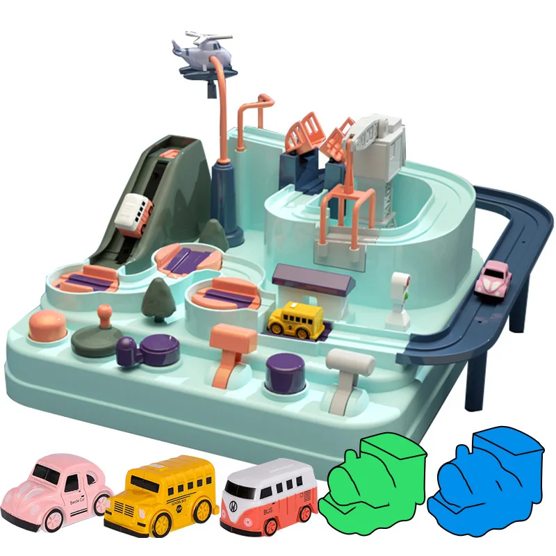 

Education Railcar Toy Eco-Friendly Baby Adventure Toy Car Macaron Color Table Games Boy and Girl Puzzle Toys Christmas Gifts