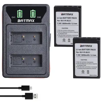 

Batmax PS-BLS1 BLS1 Battery+LED Dual Charger with Type C for Olympus E-400,E-410,E-420,E-450,PEN E-P1, E-P2, E-P3, E-PL1, E-PL3