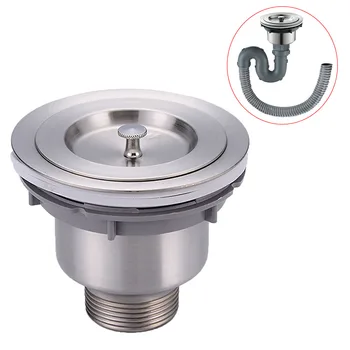 

Stainless Steel Kitchen Sink Drain Assembly Waste Strainer and Basket Strainer Stopper Waste Plug Sink Filter