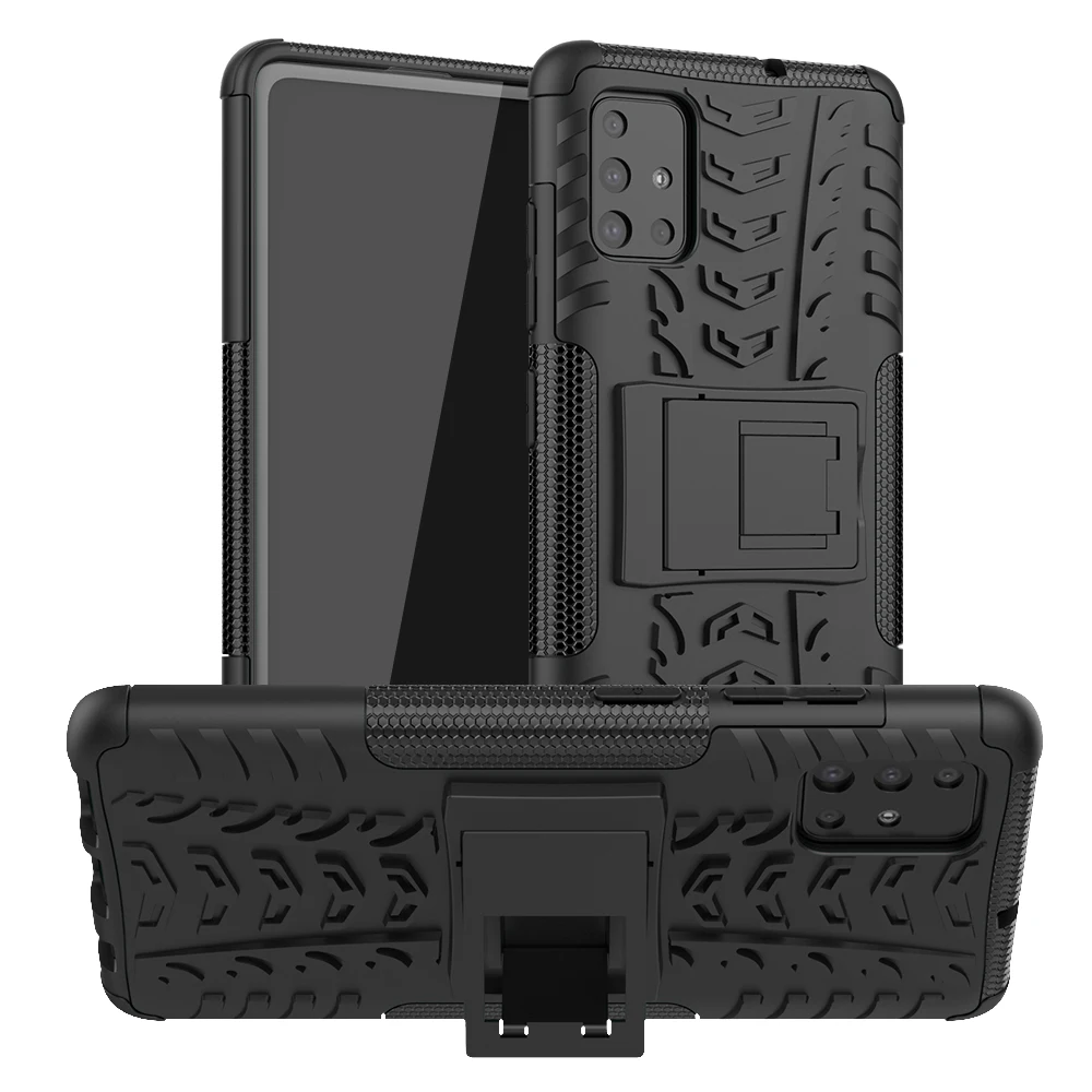 For Capa Samsung Galaxy A51 Case for Cover TPU+PC Silicone Kickstand Armor A515F/DS | Мобильные телефоны и аксессуары