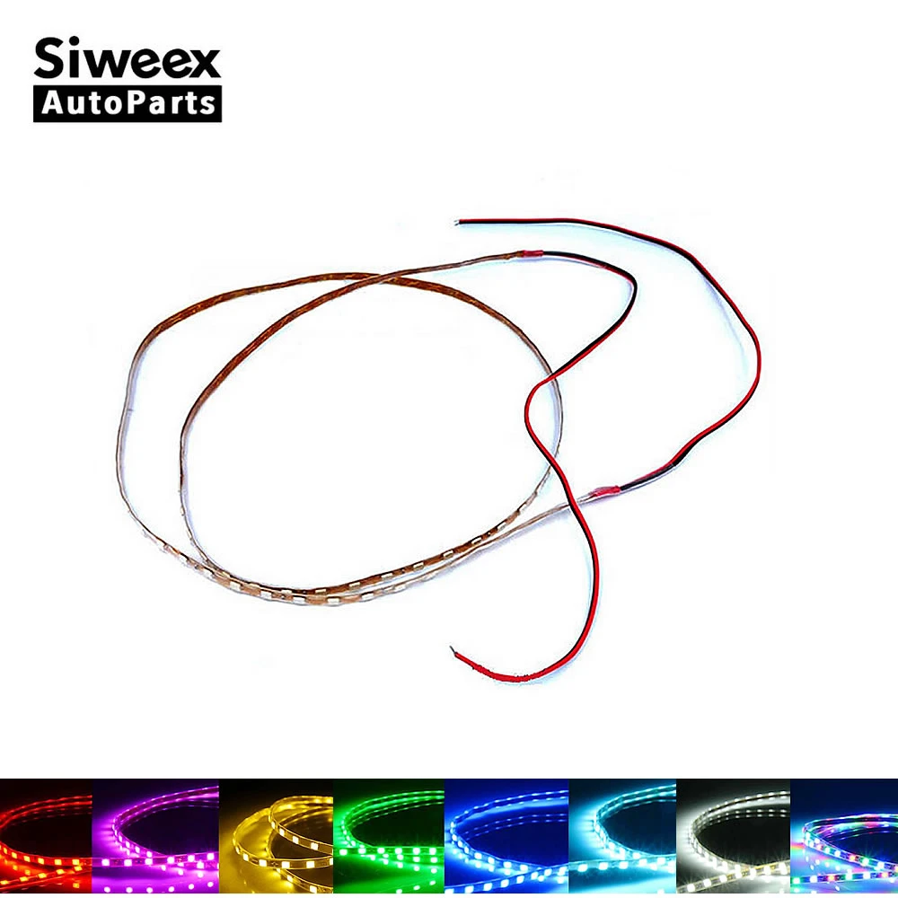 2 Pcs 45CM 90CM 135CM Automobile Motorcycle Flexible Tube LED SMD Strip 12V DC Waterproof Decoration Lights Colorful Car Styling underglow lights