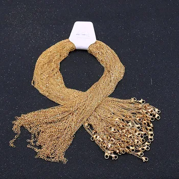 

5pcs/Lot 45cm Necklace Chain 4 MM Charm Gold/Silver Stainless Steel Unisex Cuban Made For Jewelry