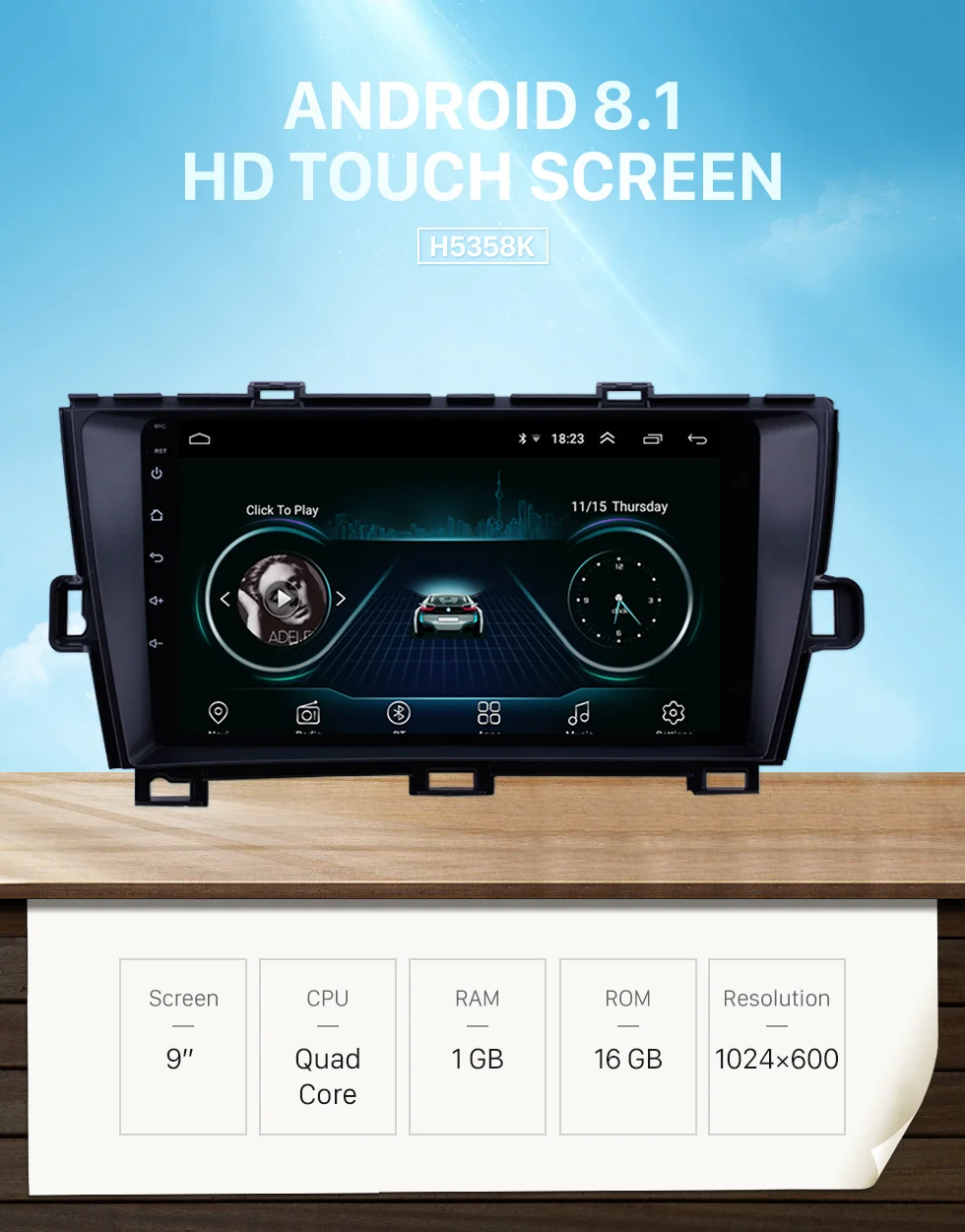 Seicane Android 8,1 2din HD сенсорный экран " автомобиль блок gps стерео для Toyota Prius RHD 2009 2010 2011 2012 2013 авто радио плеер