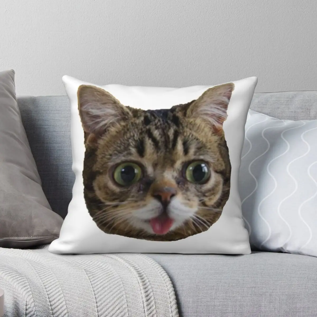 

Квадратная наволочка Lil Bubs с забавным мемом, Полиэстеровая льняная бархатная Декоративная Подушка на молнии, для дивана, сиденья