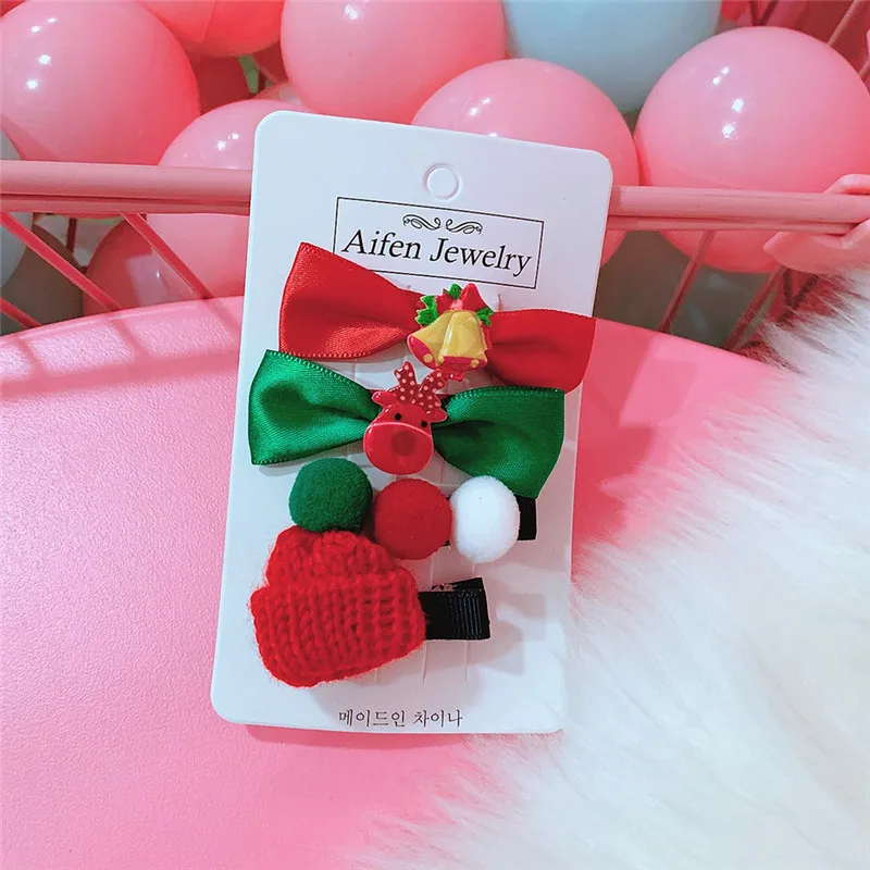 Рождественские заколки для волос X'mas Tree заколки Санта-Клаус заколки для волос очаровательные бант заколки для волос для девочек женские украшения - Окраска металла: 5