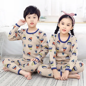 

Kids Baby Pajama Sets New 2020 Baby Kids Girls Boys Cartoon Print Plus Velvet Sleepwear Set Long Sleeve Blouse Tops+Pants Pajama