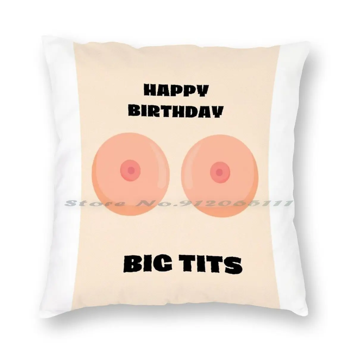 Big Tits Birthday Card Pillow Case Throw Pillow Cover Cotton Linen Flax Birthday  Big Tits Big Boobs Creative Trending Vintage - AliExpress