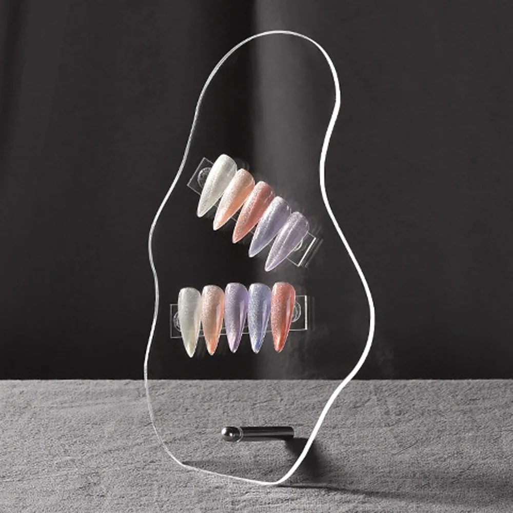 

1Pc Model Nail Art Display Board Acrylic Color Card Nail Gel Polish Book Chart False Nails Tips Showing Shelf Display Stand Tr82